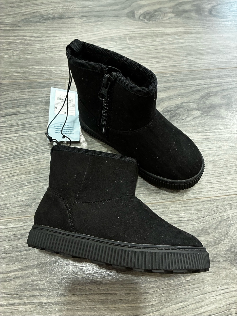 Cat & Jack Black Kids Zip Ankle Boots